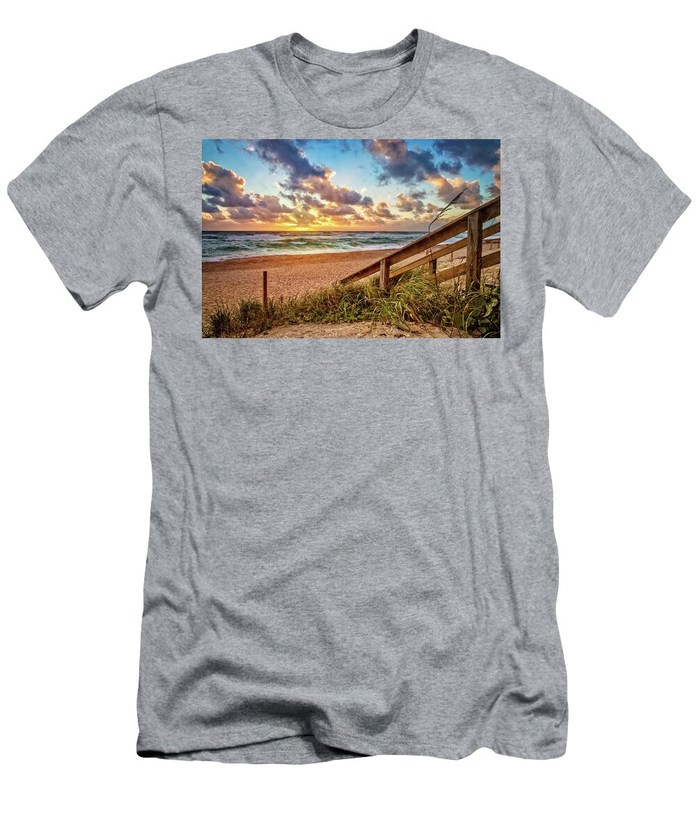 Clouds T-Shirt featuring the photograph Sunlight on the Sand by Debra and Dave Vanderlaan