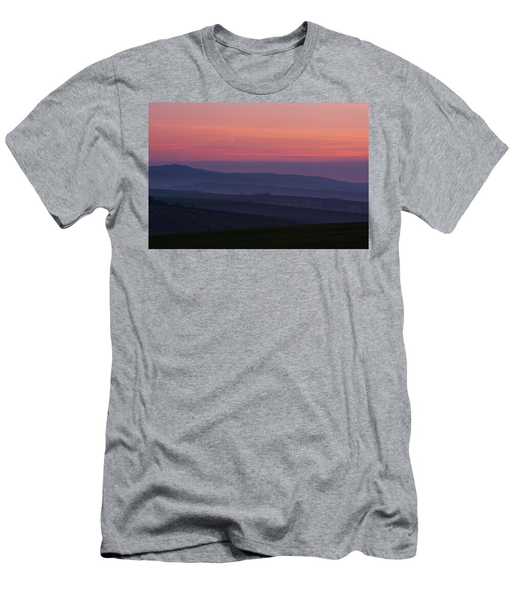 Jenny Rainbow Fine Art Photography T-Shirt featuring the photograph Sunrise over Hills of Moravian Tuscany by Jenny Rainbow