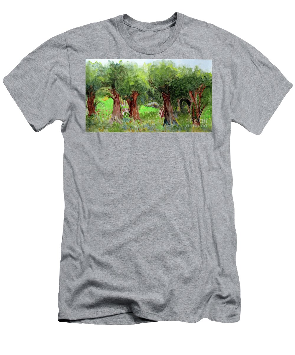 Watercolor T-Shirt featuring the painting Sunrise by Sandy McIntire