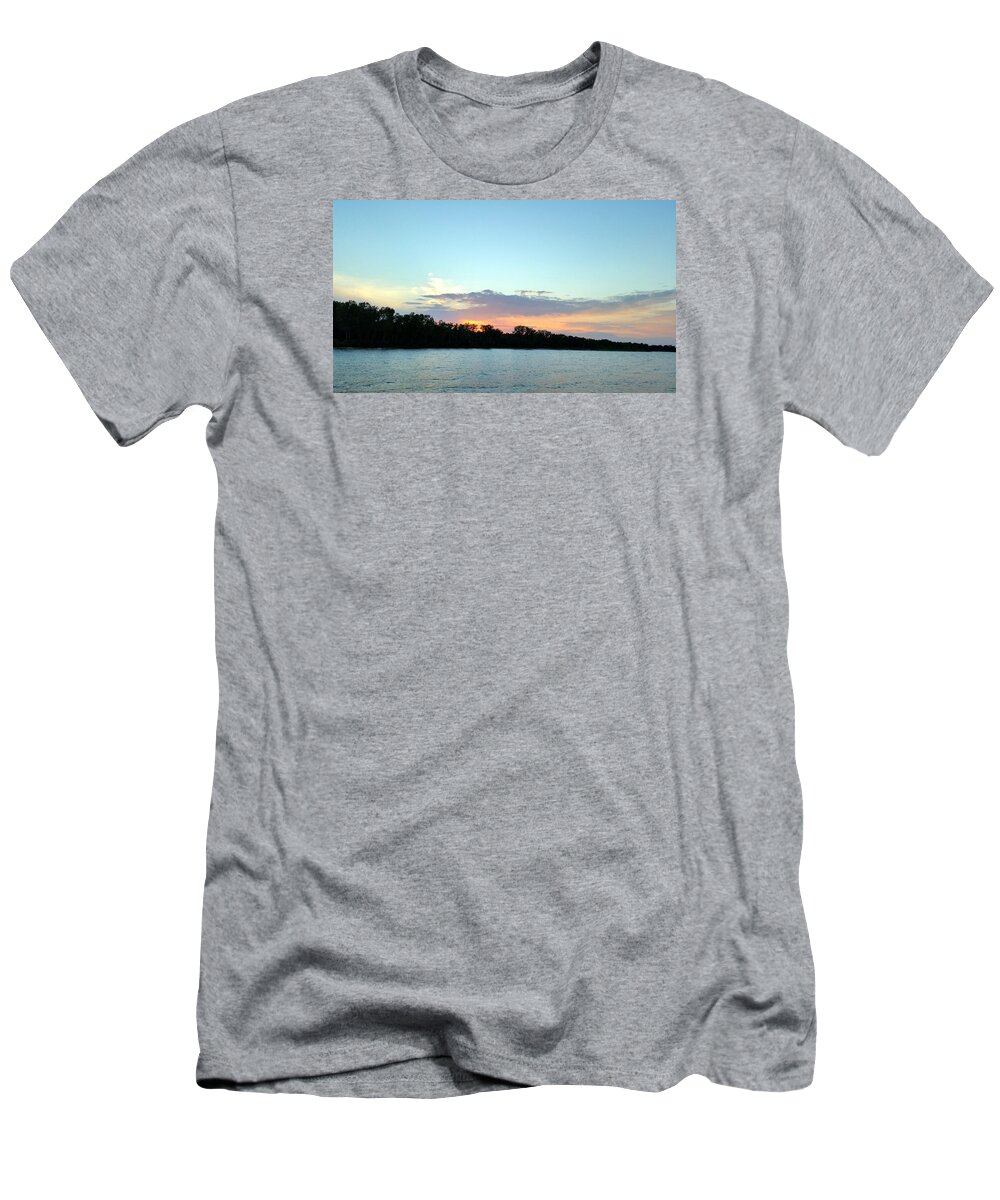 Sunset T-Shirt featuring the photograph Sunset at the lake by Kimberly W