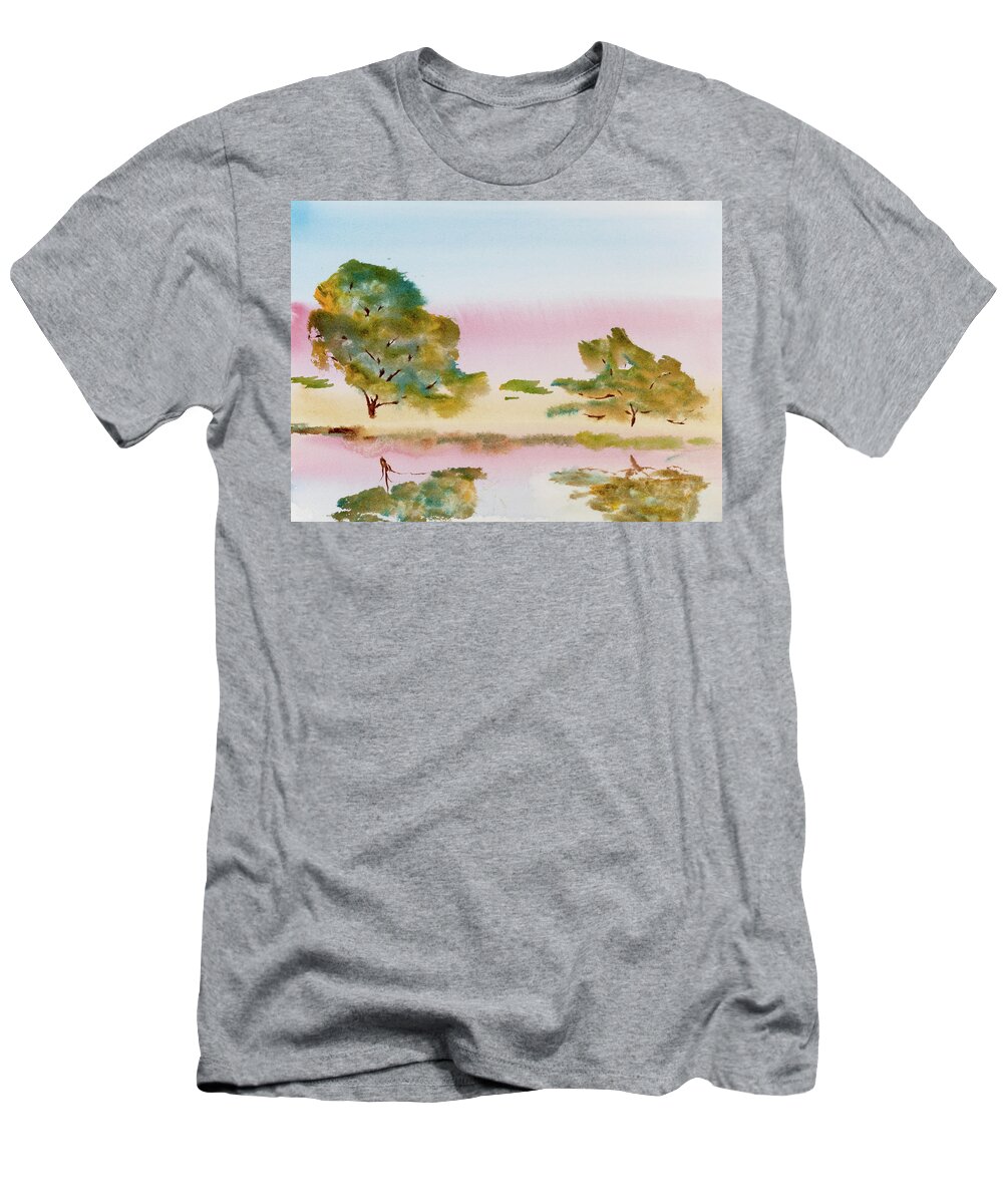 Afternoon T-Shirt featuring the painting Reflections at Sunrise by Dorothy Darden