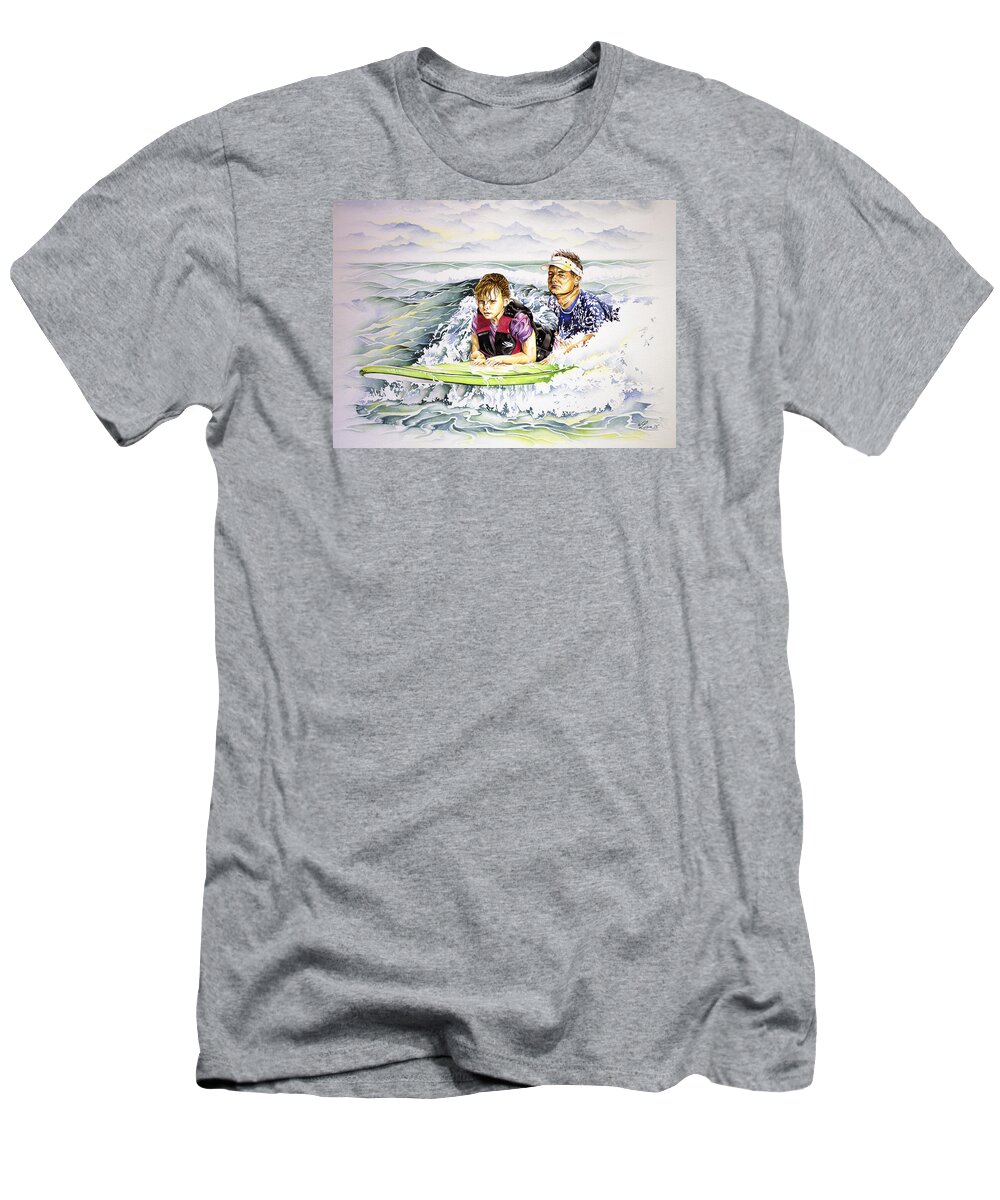 Surfing T-Shirt featuring the painting Surfers Healing by William Love