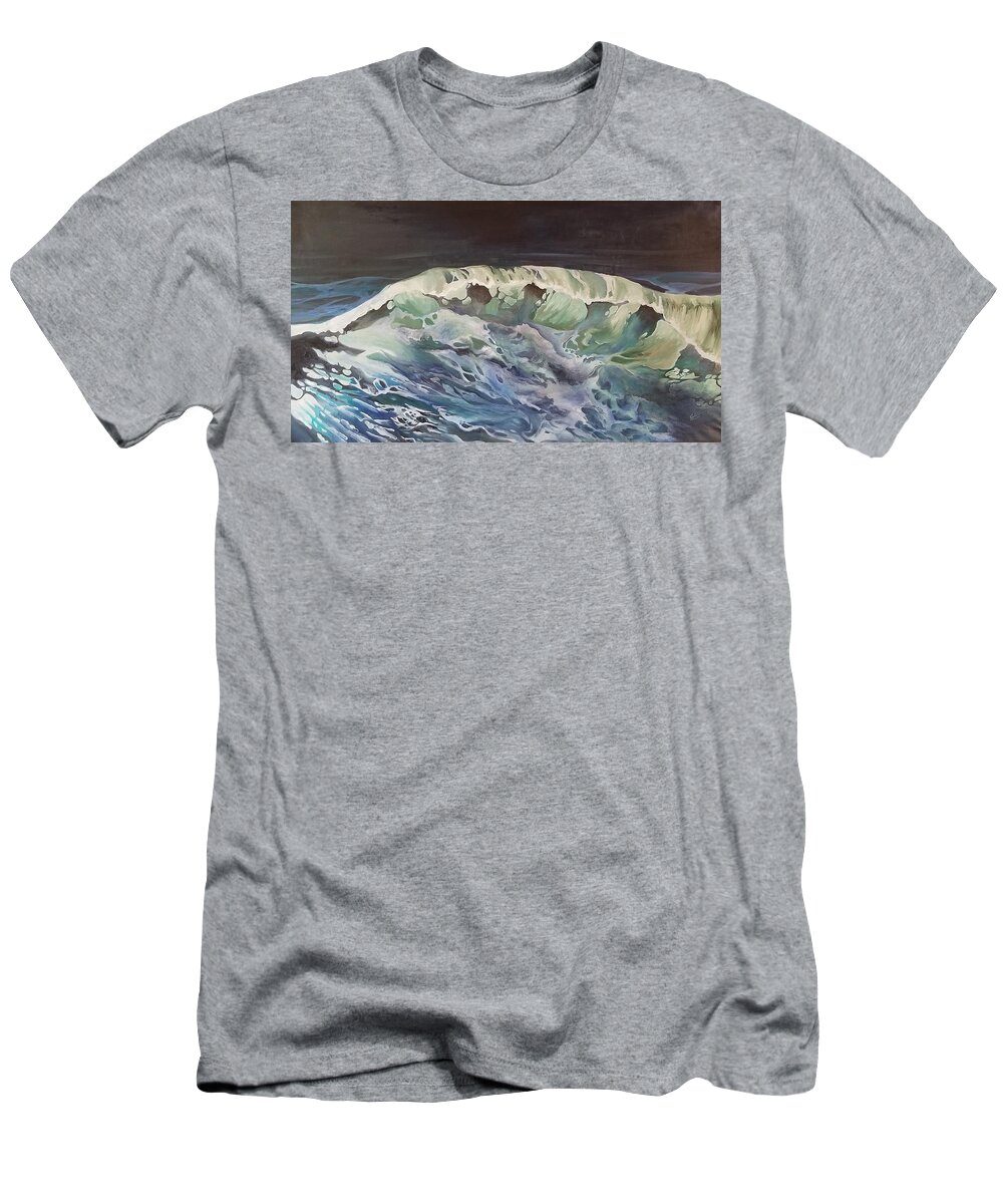 Wave T-Shirt featuring the painting Swell by Julie Garcia