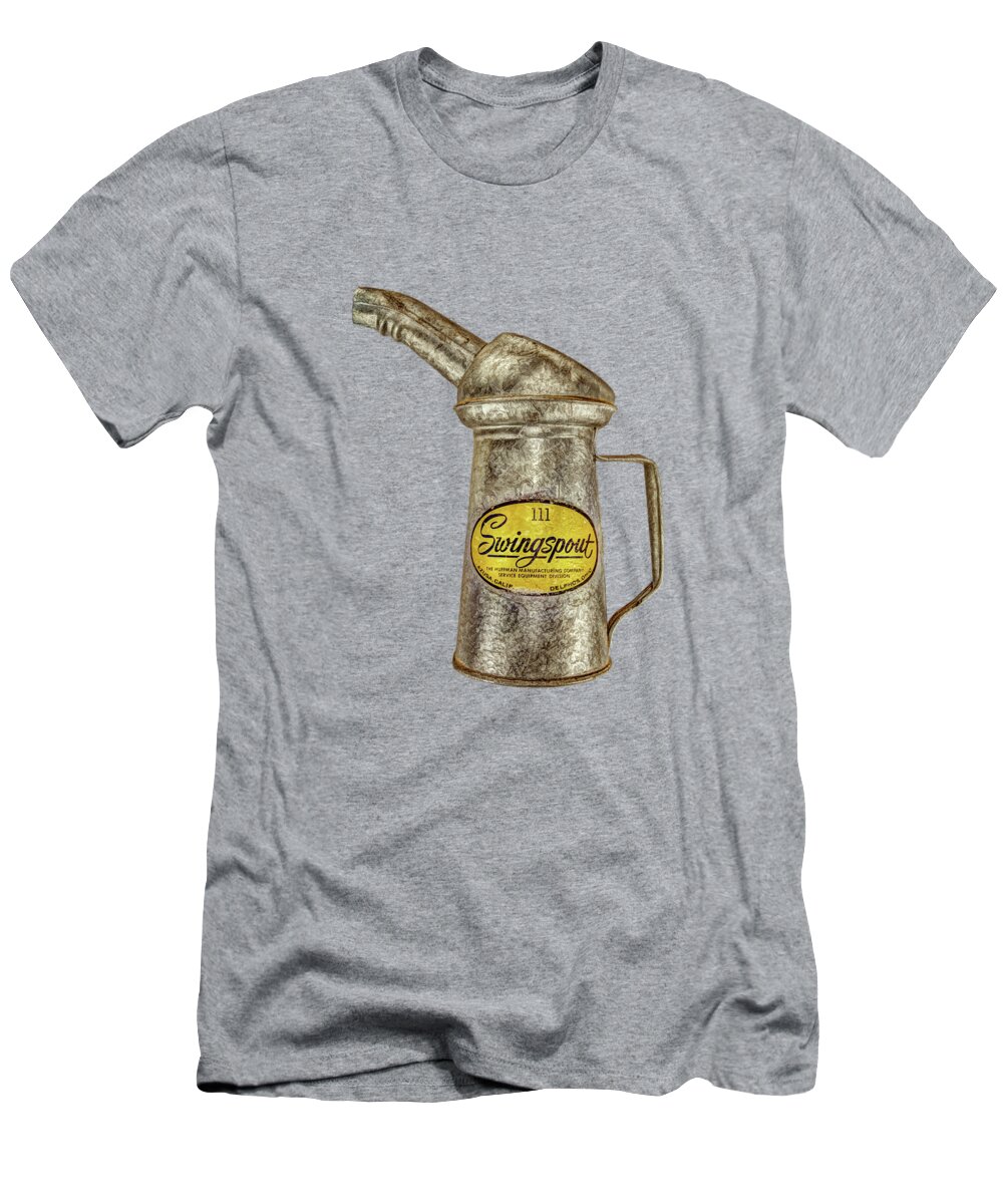 Art T-Shirt featuring the photograph Swingspout Oil Can on Black by YoPedro