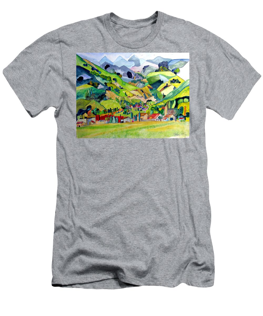 Landscape T-Shirt featuring the painting Switzerland by Patricia Arroyo