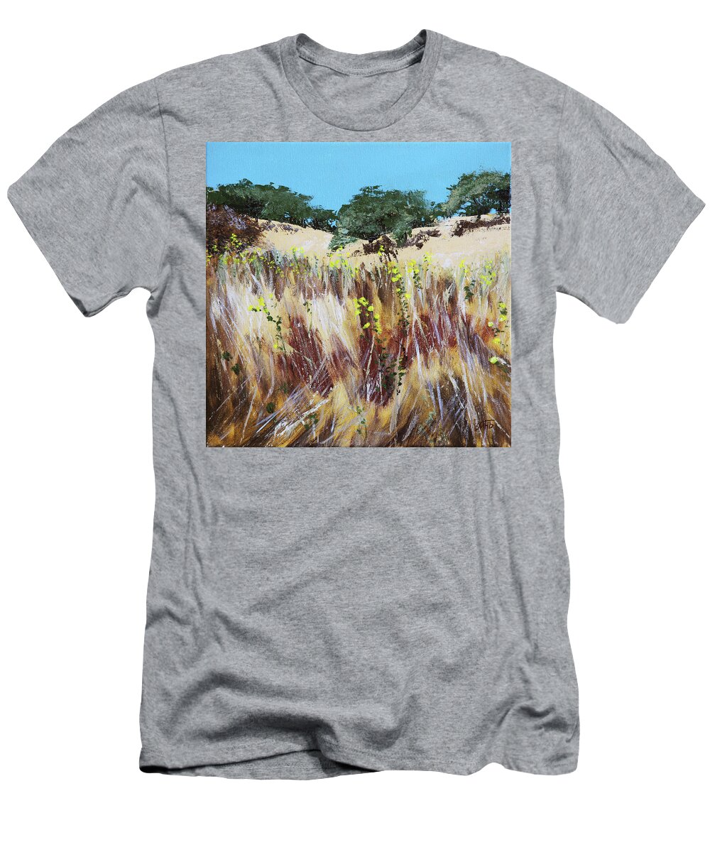 Grass T-Shirt featuring the painting Tall Grass. Late Summer by Masha Batkova