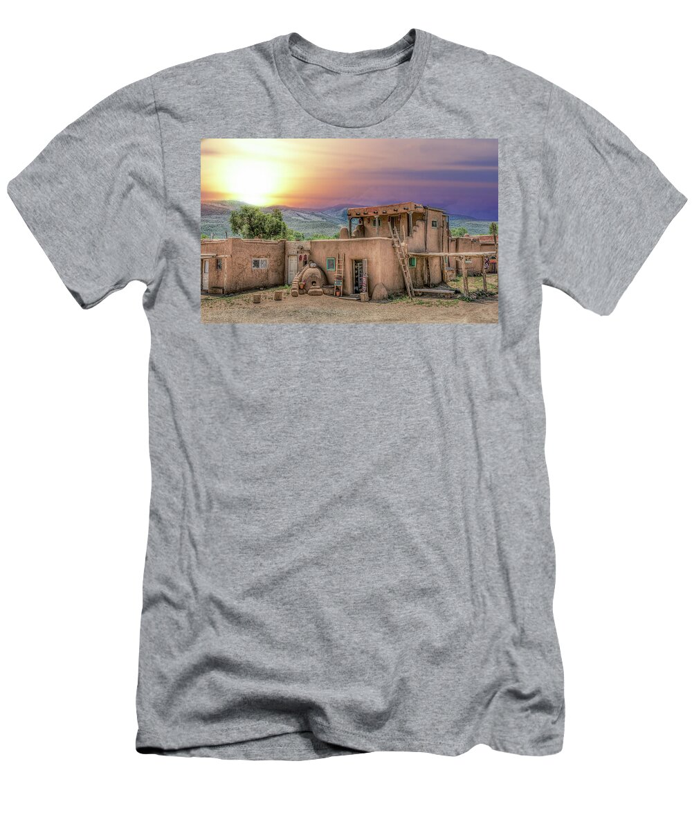 Taos Pueblo T-Shirt featuring the photograph Taos Pueblo by Anna Rumiantseva