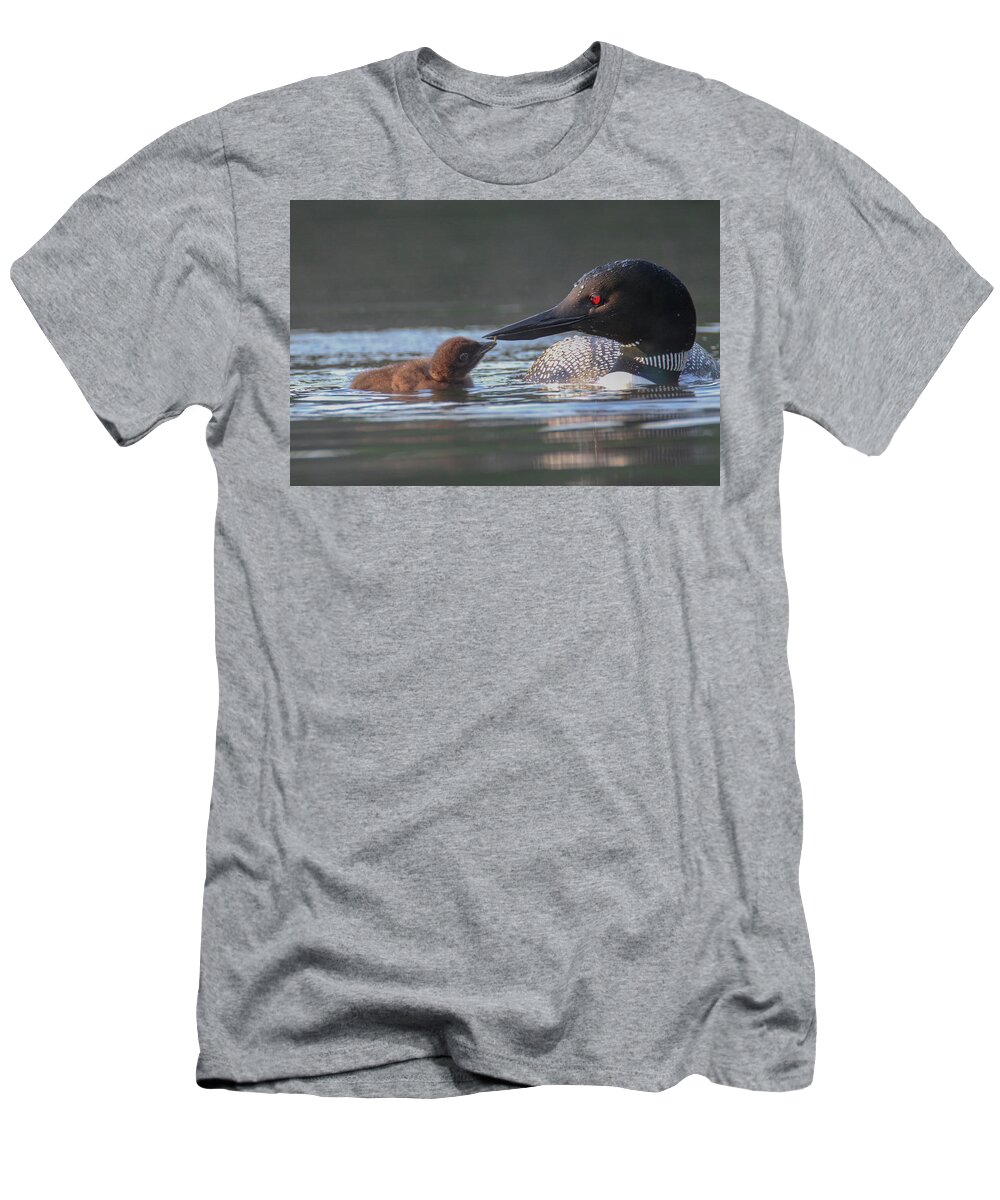 Loon T-Shirt featuring the photograph Tender Moment by Brook Burling