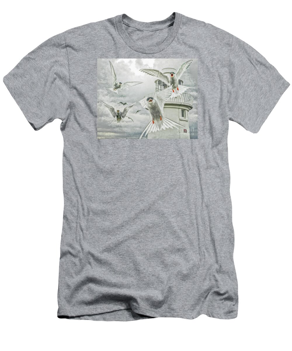 Arctic Terns T-Shirt featuring the photograph Tern attack by Brian Tarr