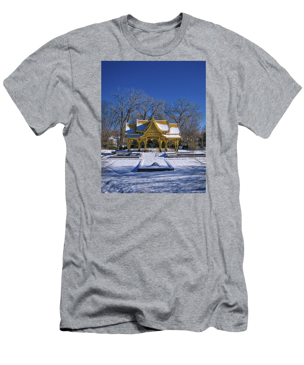 Ohlbrich Gardens T-Shirt featuring the photograph Thai Pavillion - Madison - Wisconsin V by Steven Ralser