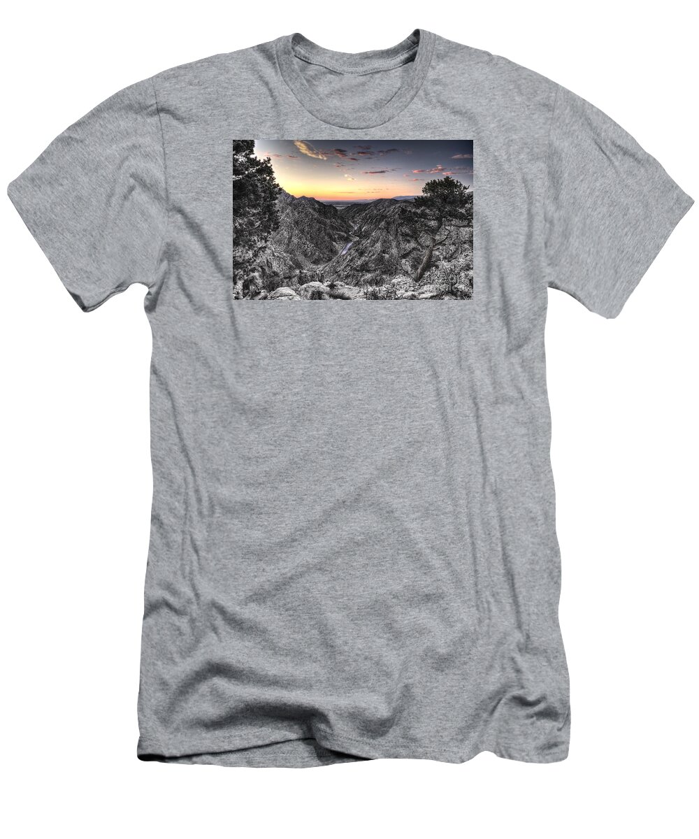 The Arkansas Through Royal Gorge T-Shirt featuring the digital art The Arkansas Through Royal Gorge by William Fields