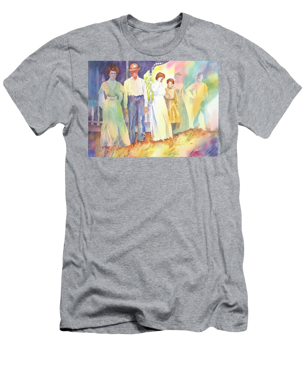 Family T-Shirt featuring the painting The Aunts Come Calling by Tara Moorman