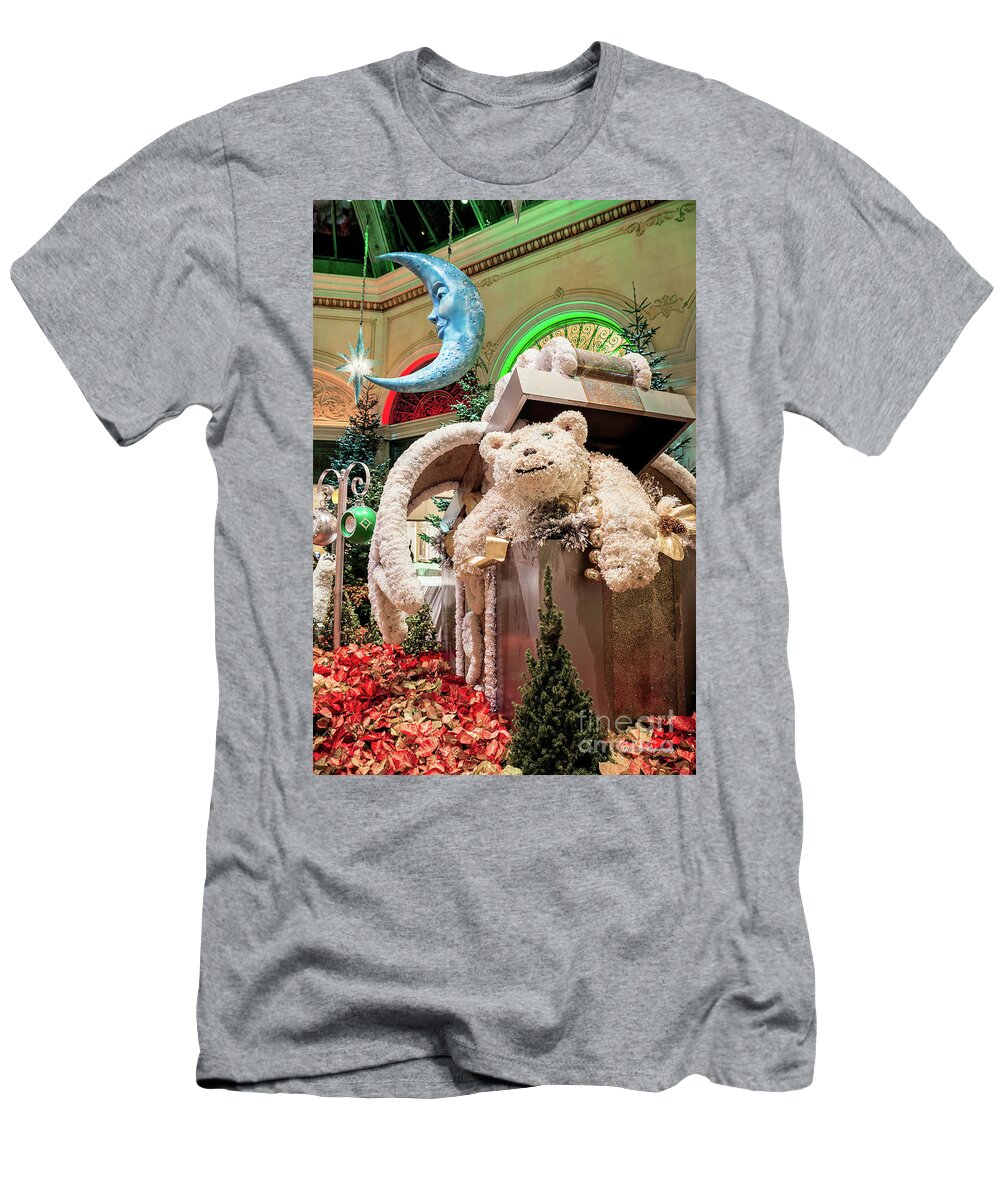 Bellagio Conservatory T-Shirt featuring the photograph The Bellagio Conservatory Polar Bear Christmas Decorations 2017 by Aloha Art