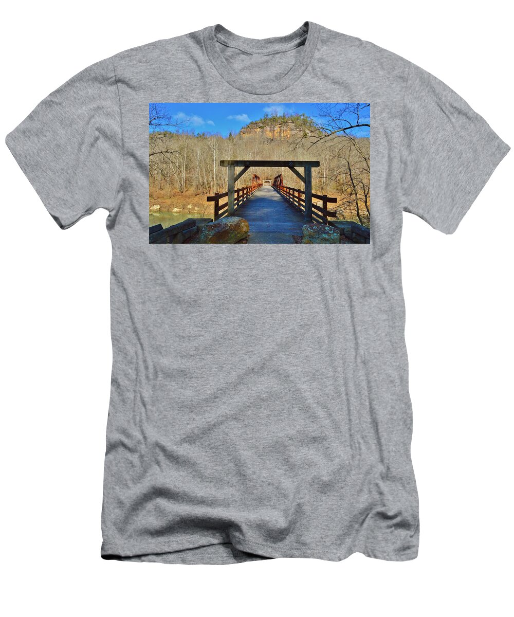 Featured T-Shirt featuring the photograph The Bridge to the Butte by Stacie Siemsen