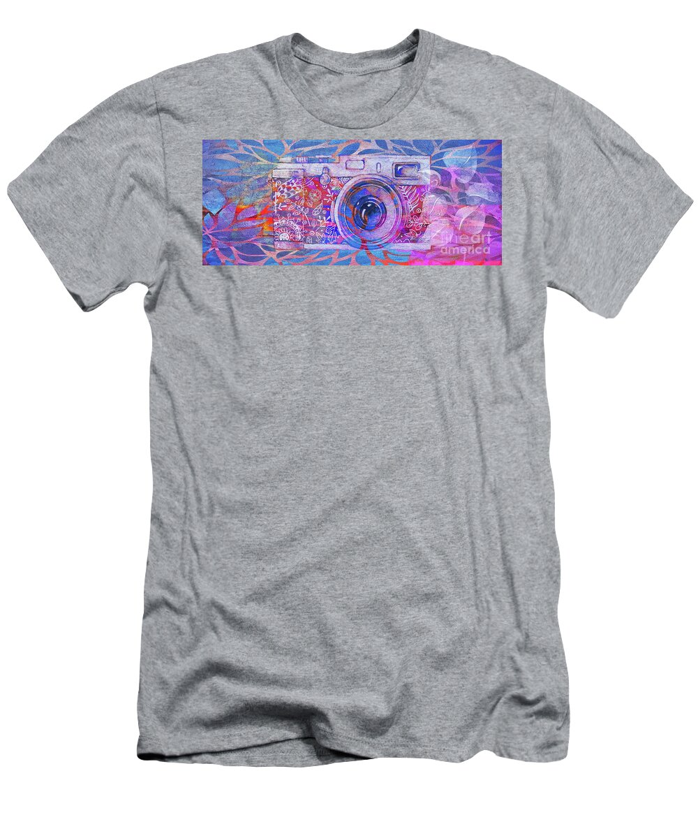 Camera T-Shirt featuring the digital art The Camera - 02c3t by Variance Collections