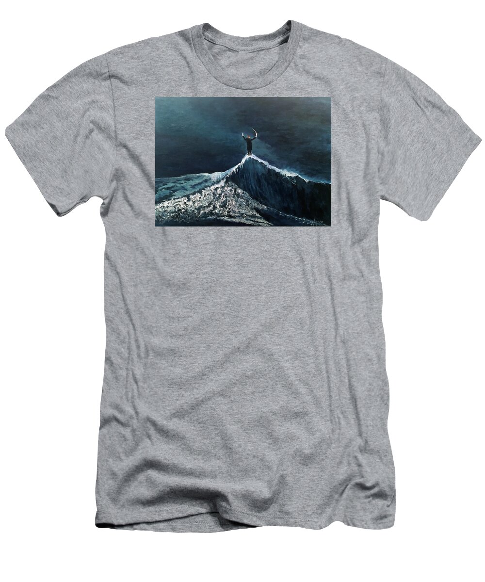 Surrealism T-Shirt featuring the painting The Conductor by Thomas Blood
