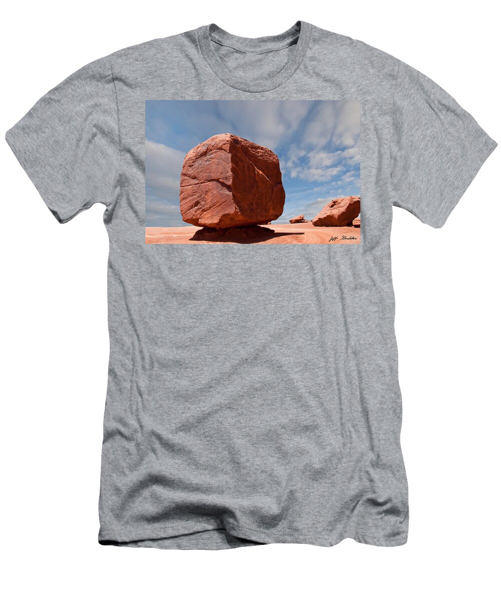 Arid Climate T-Shirt featuring the photograph The Cube at Monument Valley by Jeff Goulden