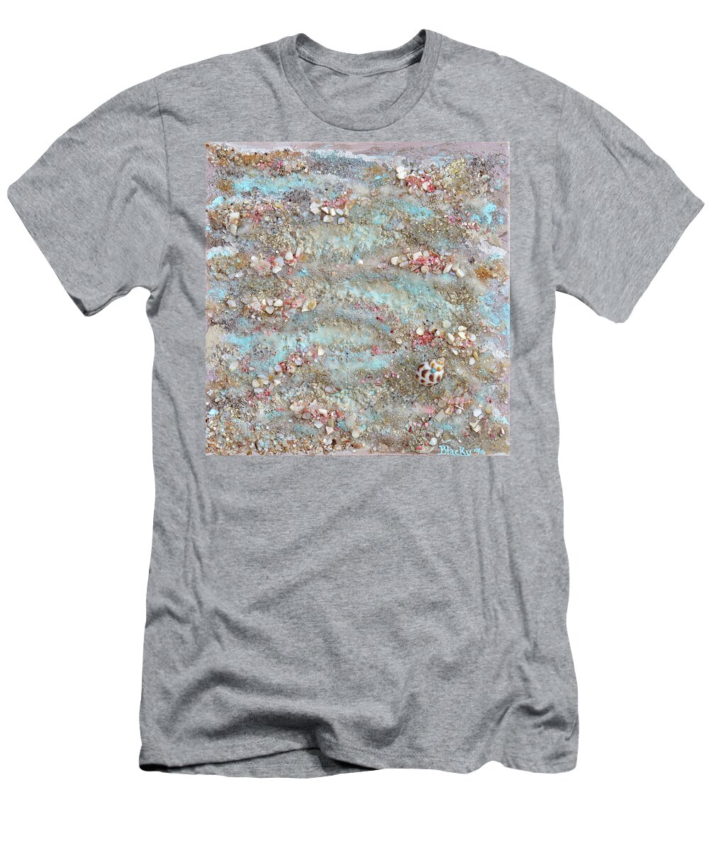 Sea T-Shirt featuring the painting The Edge Of The Sea by Donna Blackhall