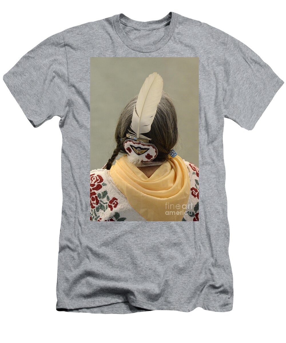 Pow Wow T-Shirt featuring the photograph Pow Wow The Feather by Bob Christopher
