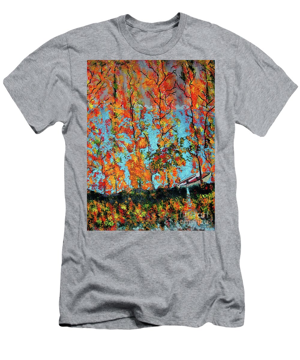Autumn T-Shirt featuring the painting The Glory of Autumn painting by Raquel Bright