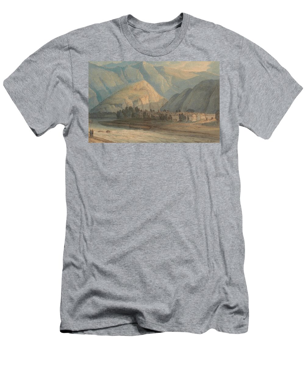19th Century Painters T-Shirt featuring the painting The Grange at the Head of Keswick Lake by Francis Towne