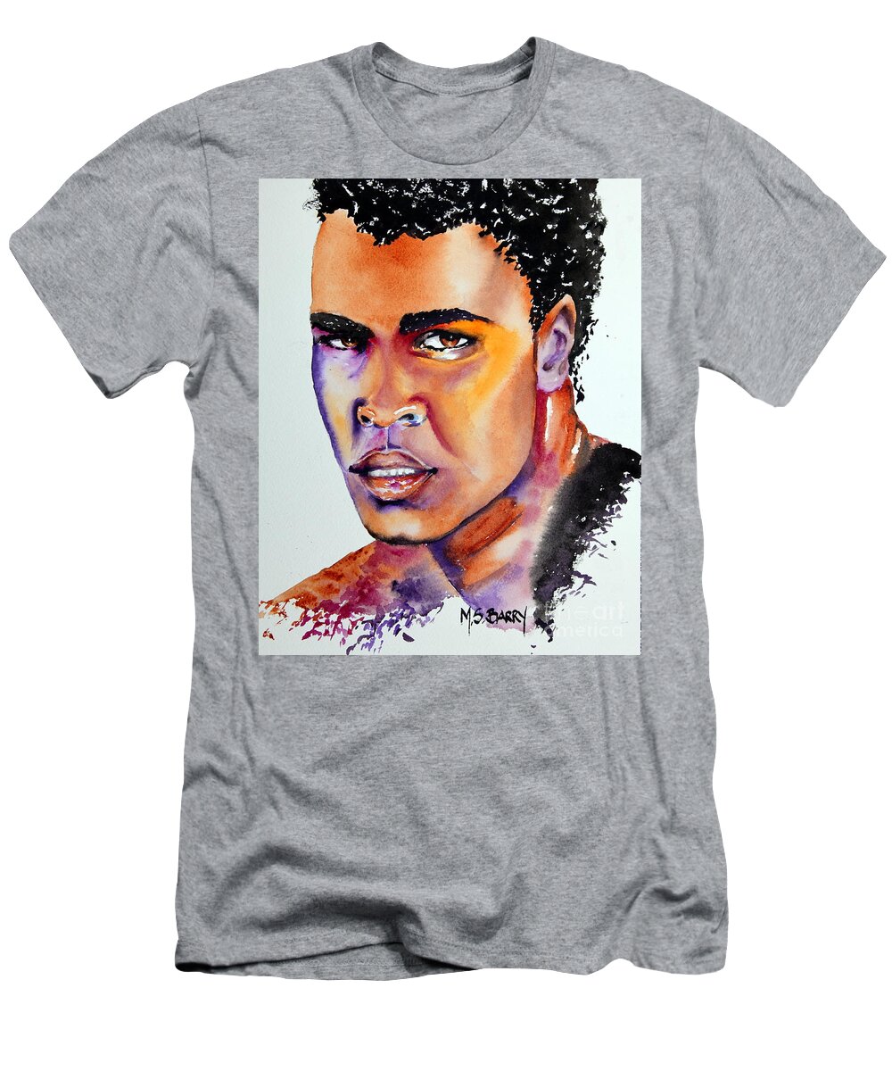 Muhammed Ali T-Shirt featuring the painting The Great Ali by Maria Barry