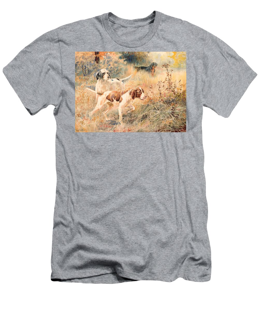 Edmund H. Osthaus T-Shirt featuring the painting The Hunters by Celestial Images