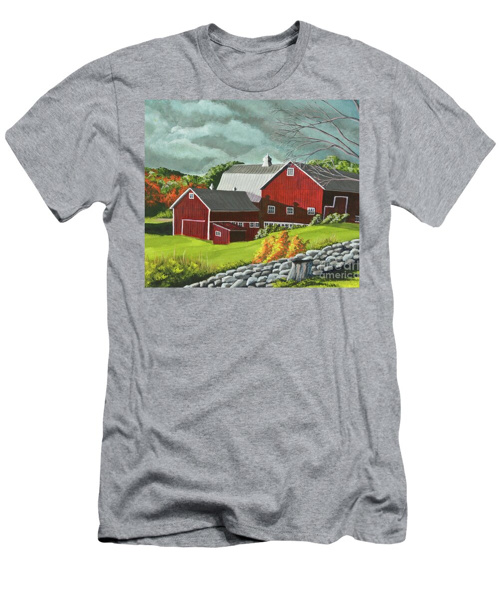 Barn Painting T-Shirt featuring the painting The Light After The Storm by Charlotte Blanchard