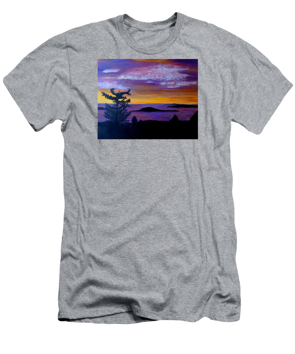 Landscape T-Shirt featuring the painting The lone Tree by Lynda Luburic