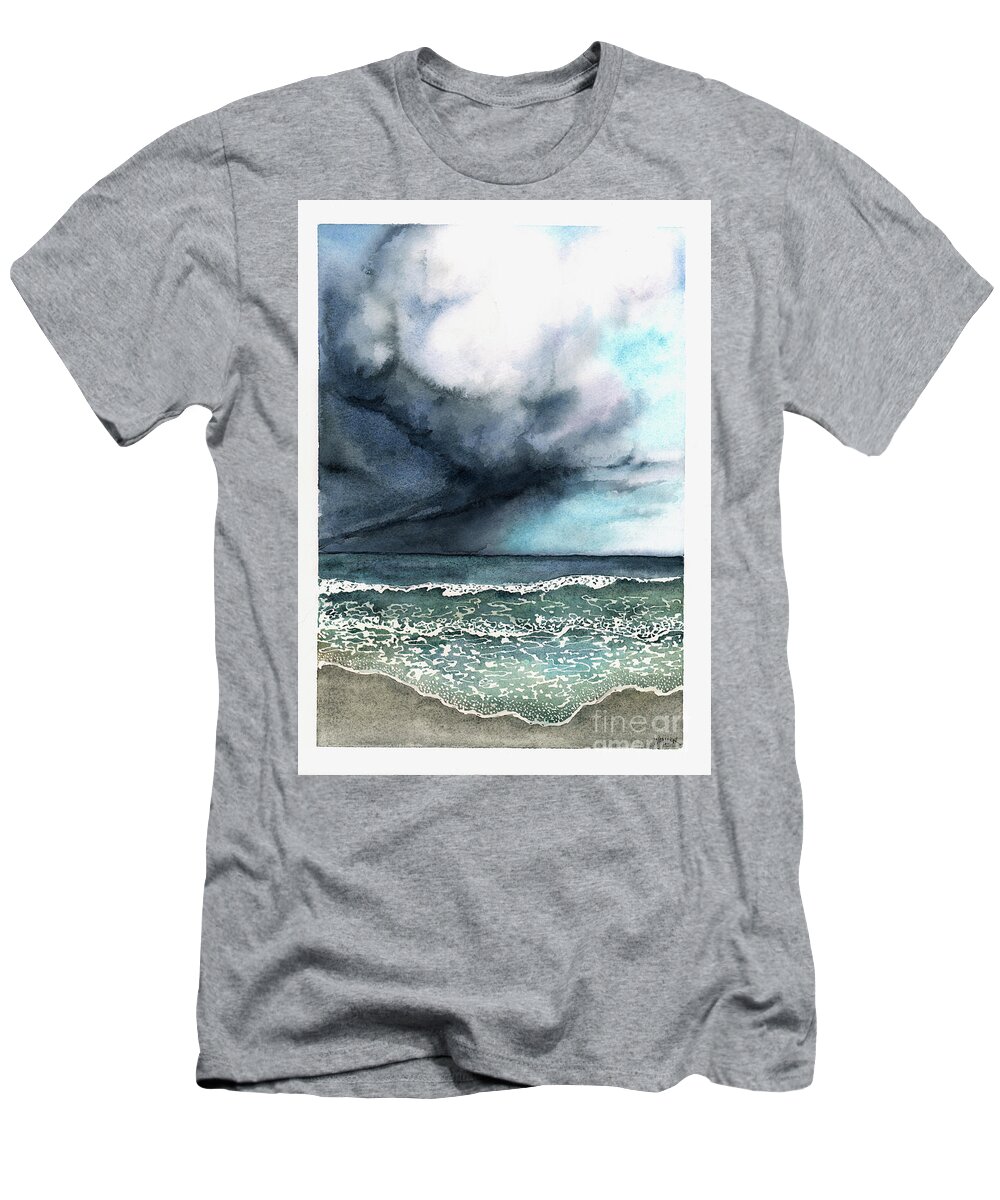 Storm T-Shirt featuring the painting The Looming Storm by Hilda Wagner