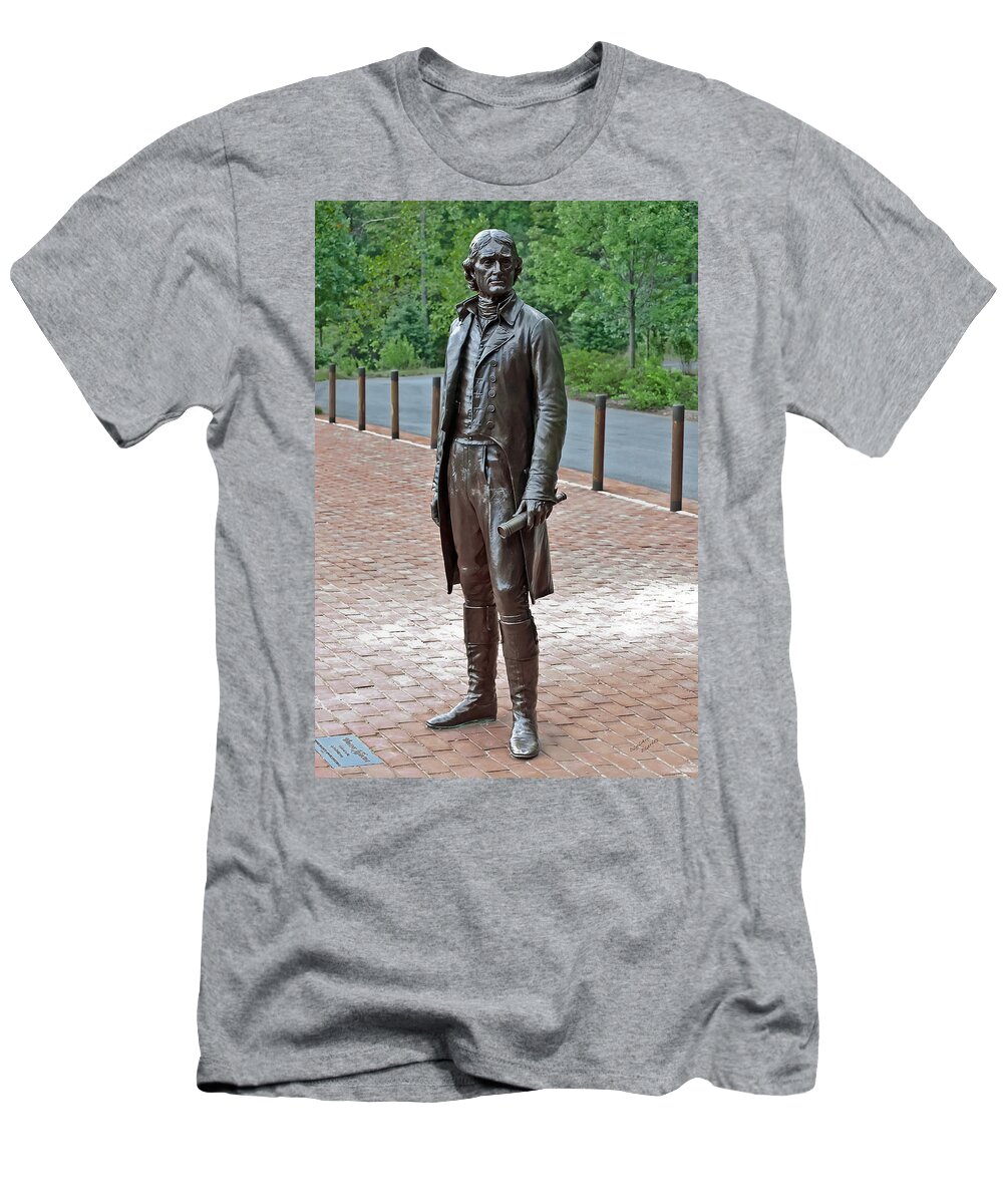 Thomas Jefferson T-Shirt featuring the photograph The Man Behind Monticello by DigiArt Diaries by Vicky B Fuller
