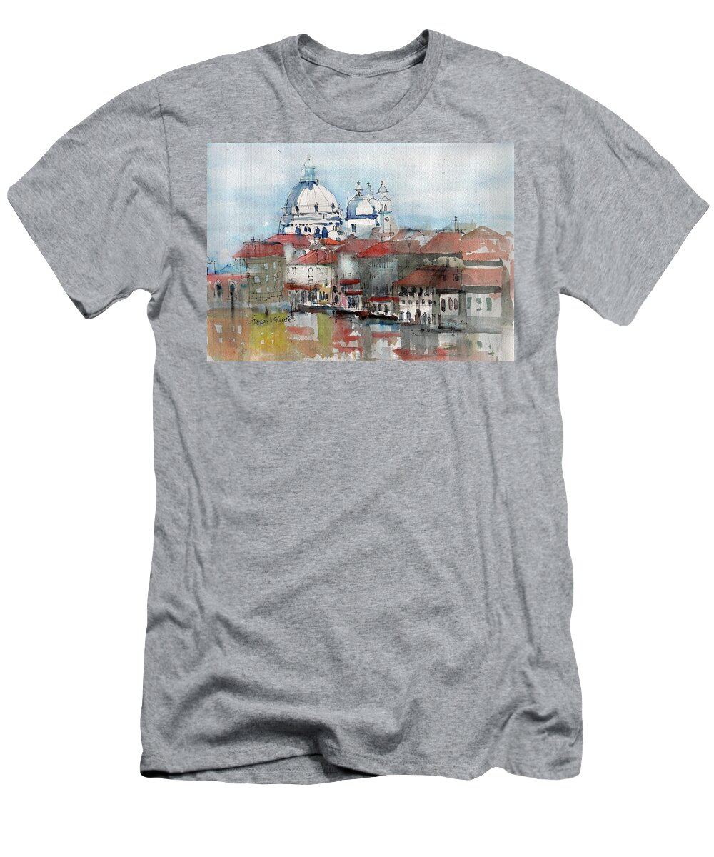 Mist T-Shirt featuring the painting The Mist of Venice by Gaston McKenzie