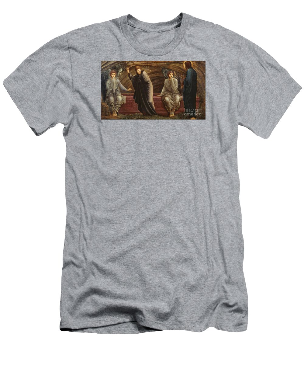 The Morning Of The Resurrection 1886 Sir Edward Coley Burne-jones T-Shirt featuring the painting The Morning of the Resurrection by MotionAge Designs