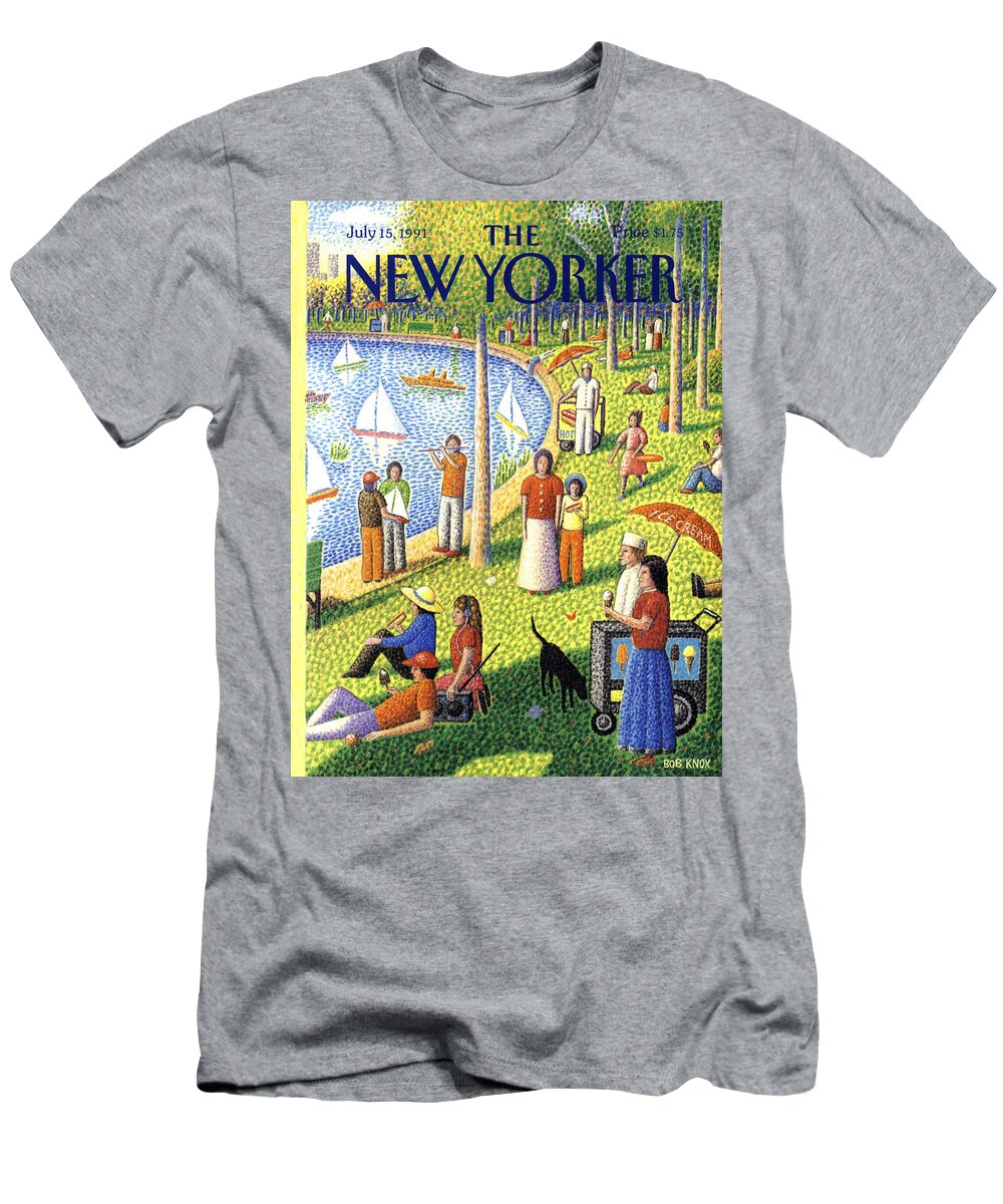 La Grande Jatte T-Shirt featuring the painting The New Yorker July 15th, 1991 by Bob Knox