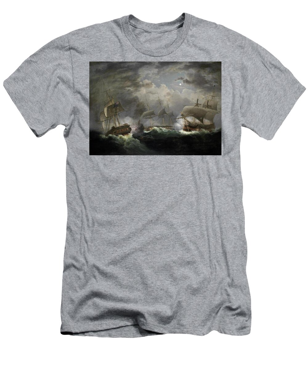 John Lynn T-Shirt featuring the painting The Night Action by John Lynn