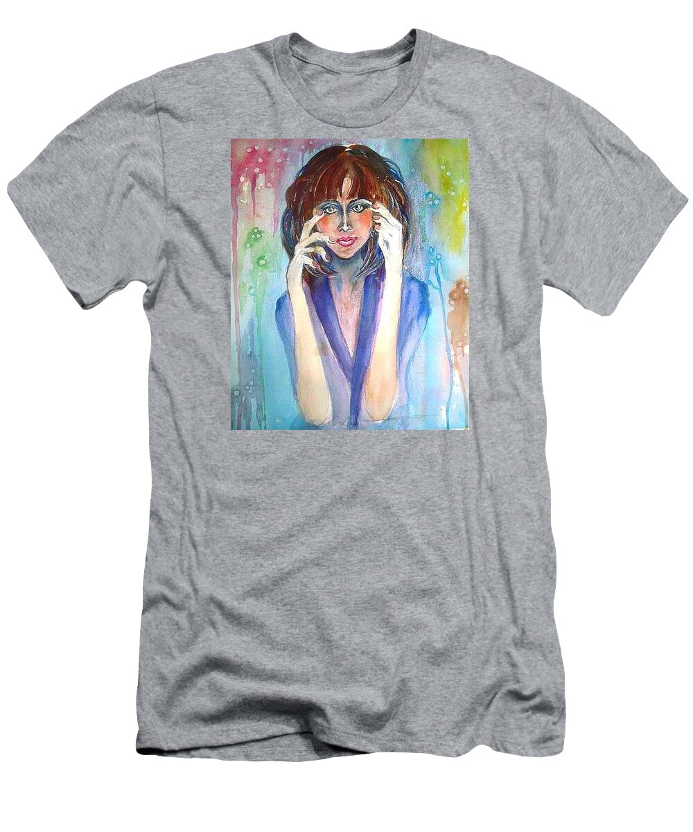  T-Shirt featuring the painting The Reader by Esther Woods