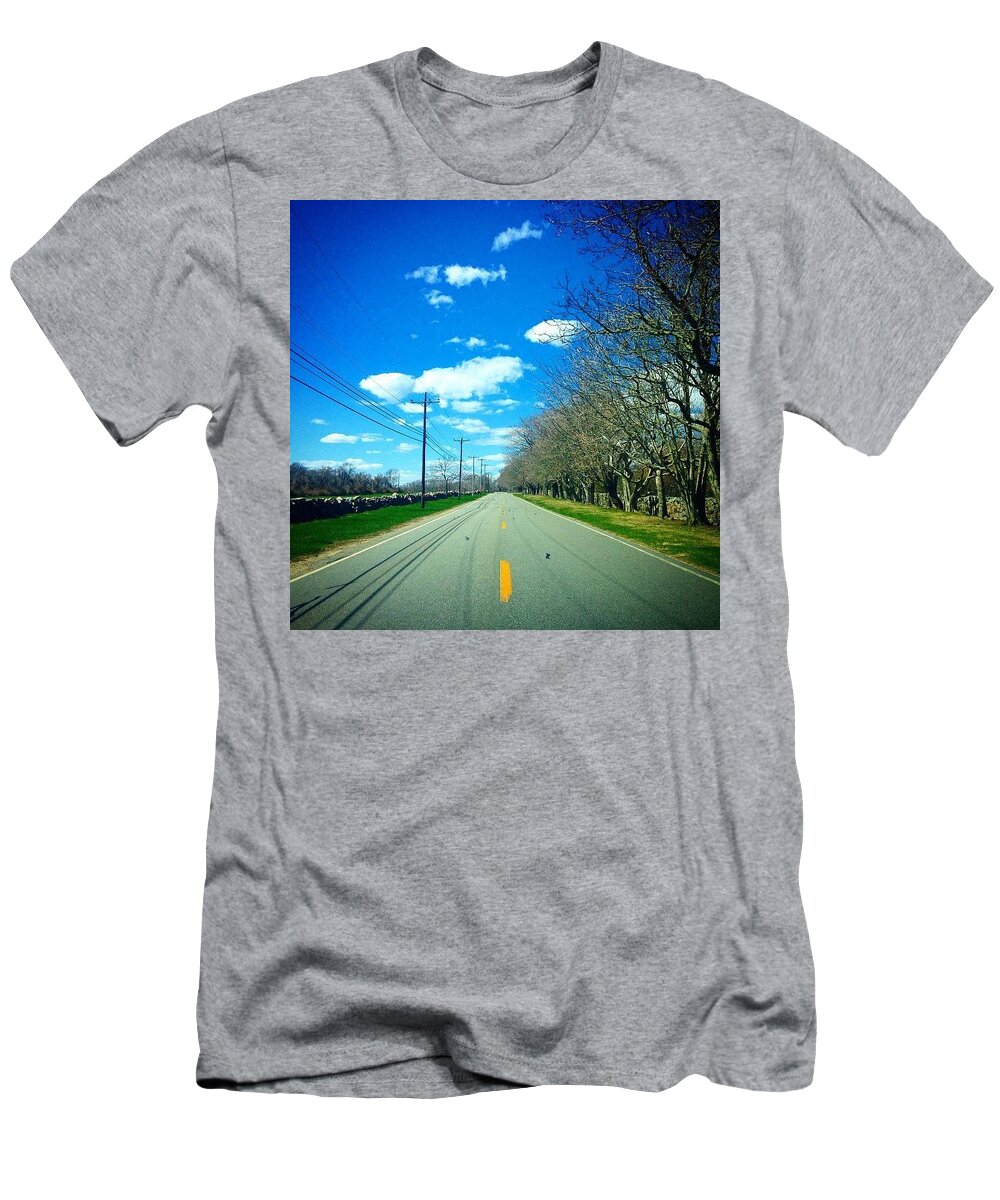 Road T-Shirt featuring the photograph The Road Between by Kate Arsenault 