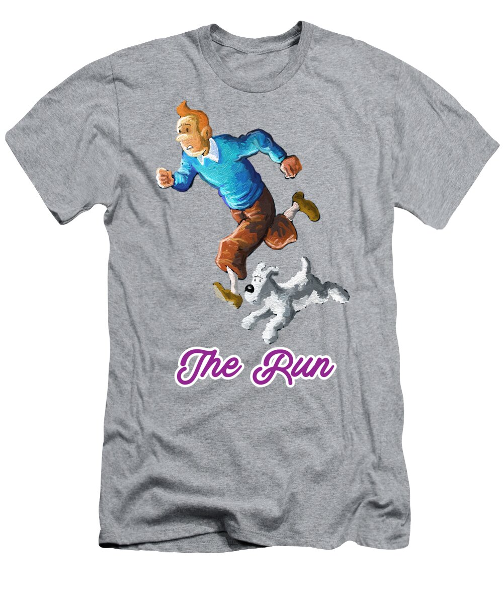 Tintin T-Shirt featuring the painting The Run by Anthony Mwangi