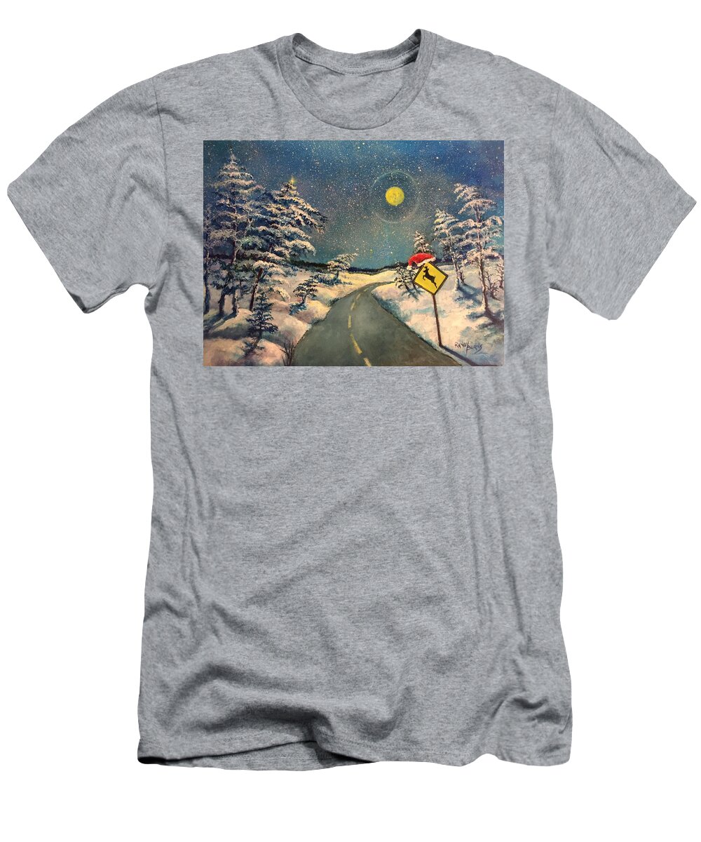 Christmas T-Shirt featuring the painting The Signs of Christmas by Rand Burns