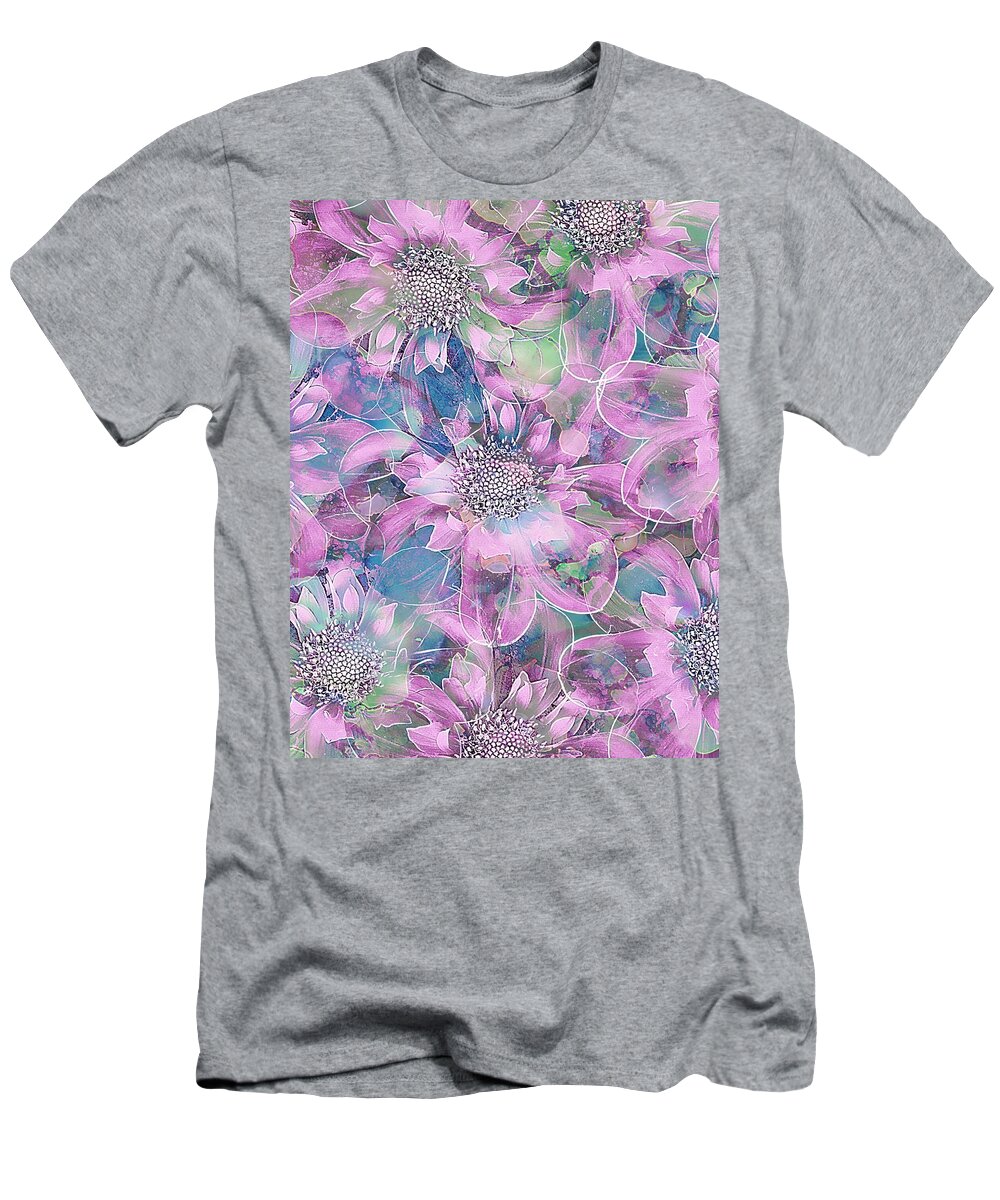 Spring T-Shirt featuring the mixed media The Smell of Spring 2 by Klara Acel