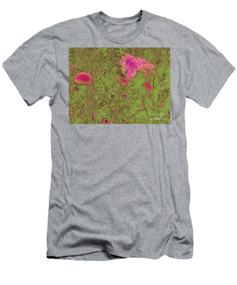 Abstract Thistle T-Shirt featuring the digital art The Thistle by Nancy Kane Chapman