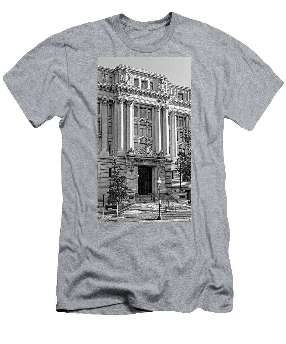 John A Wilson Building T-Shirt featuring the photograph The Wilson Building In Black and White by Greg and Chrystal Mimbs