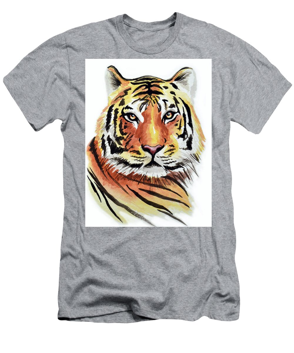 Tiger T-Shirt featuring the painting Tiger Love by Amy Giacomelli
