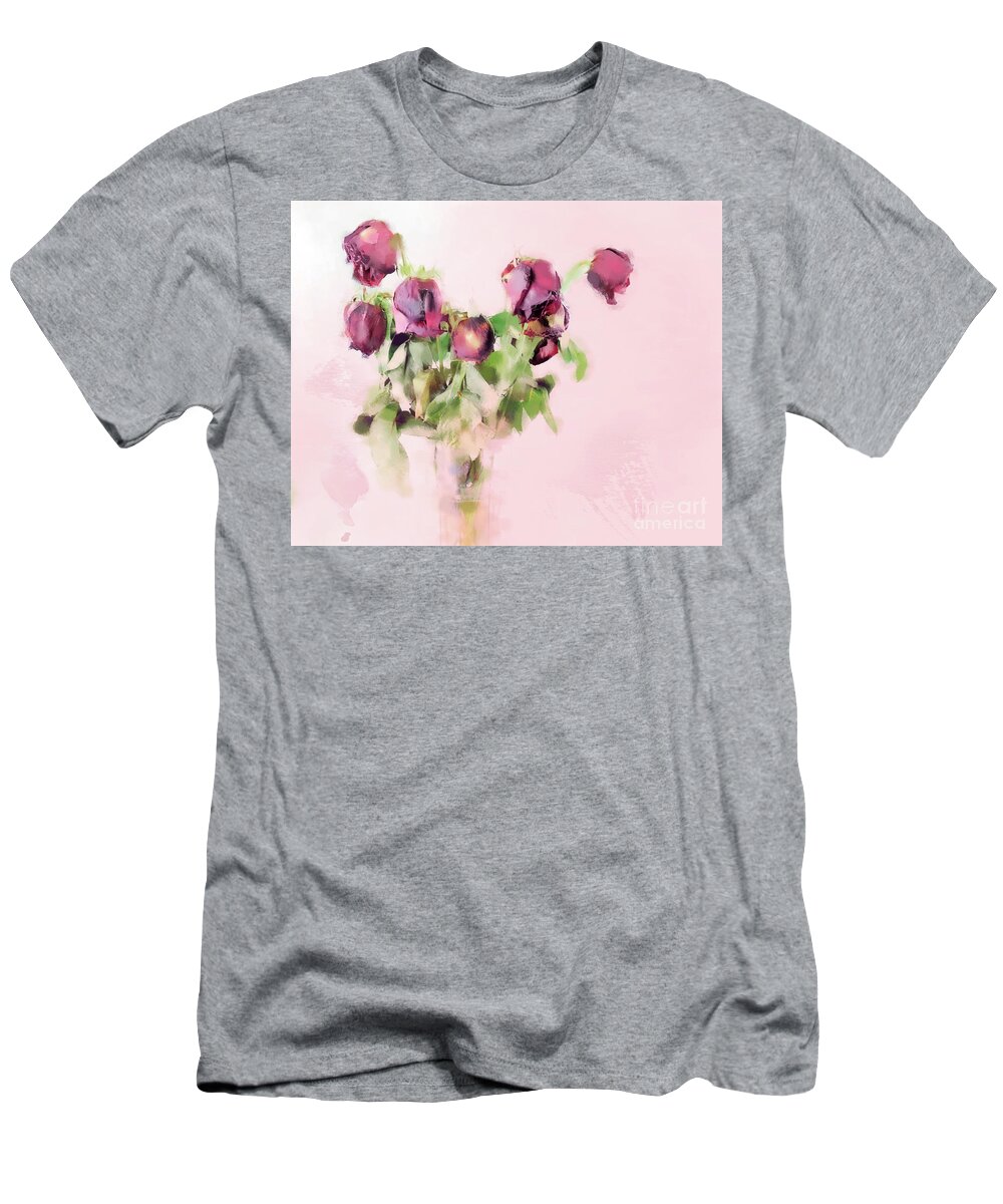 Rose T-Shirt featuring the mixed media Touchable by Betty LaRue