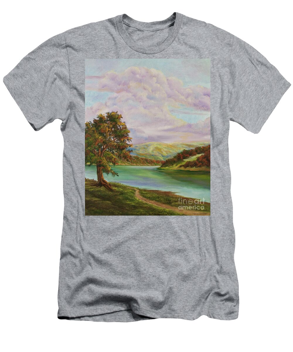 Country Landscape Painting T-Shirt featuring the painting Tranquility by Charlotte Blanchard