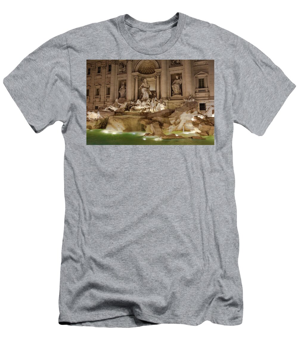 Europe T-Shirt featuring the photograph Trevi Fountain II by Gary Lengyel