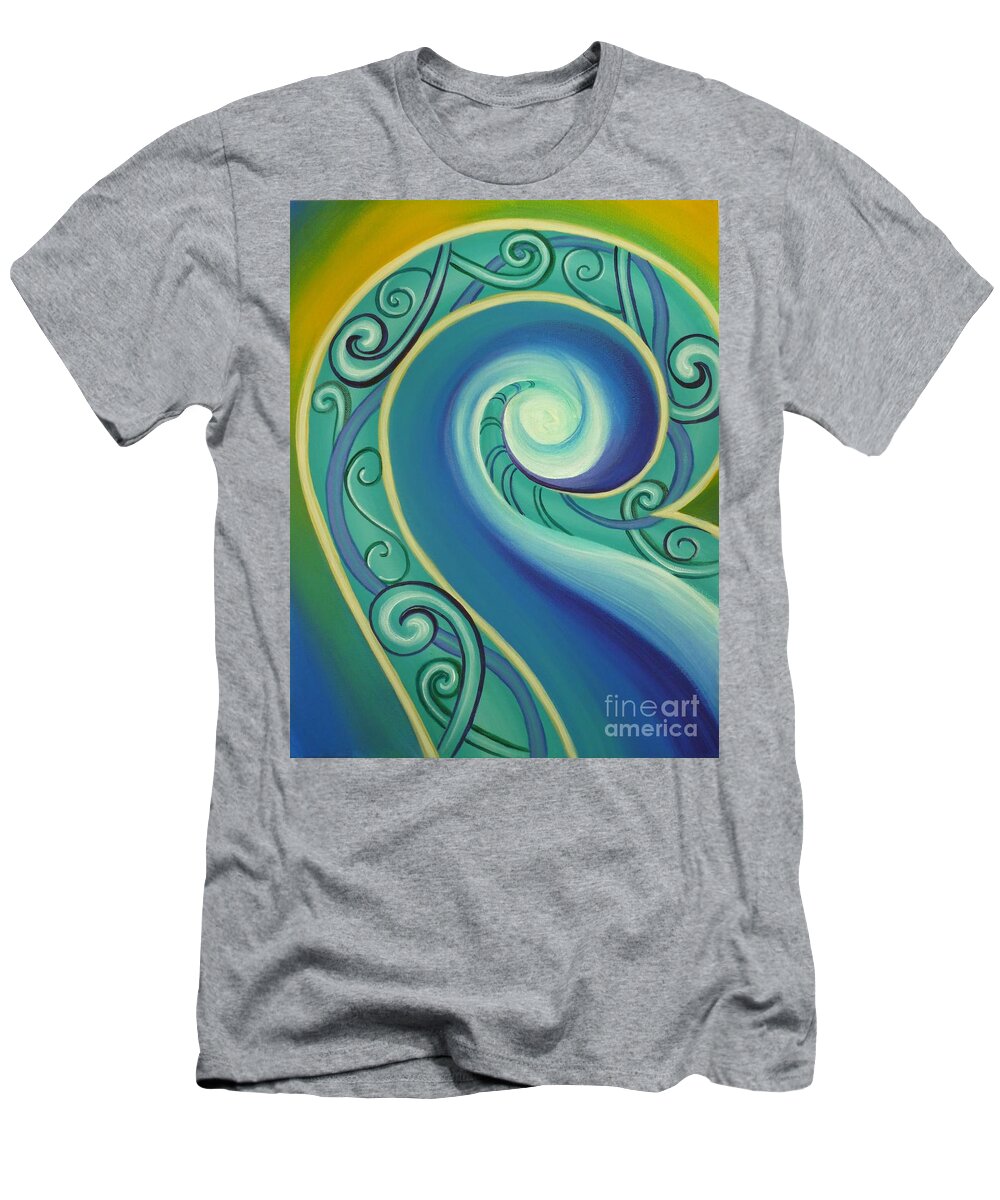 Reina Cottier T-Shirt featuring the painting Tribal Ocean by Reina Cottier