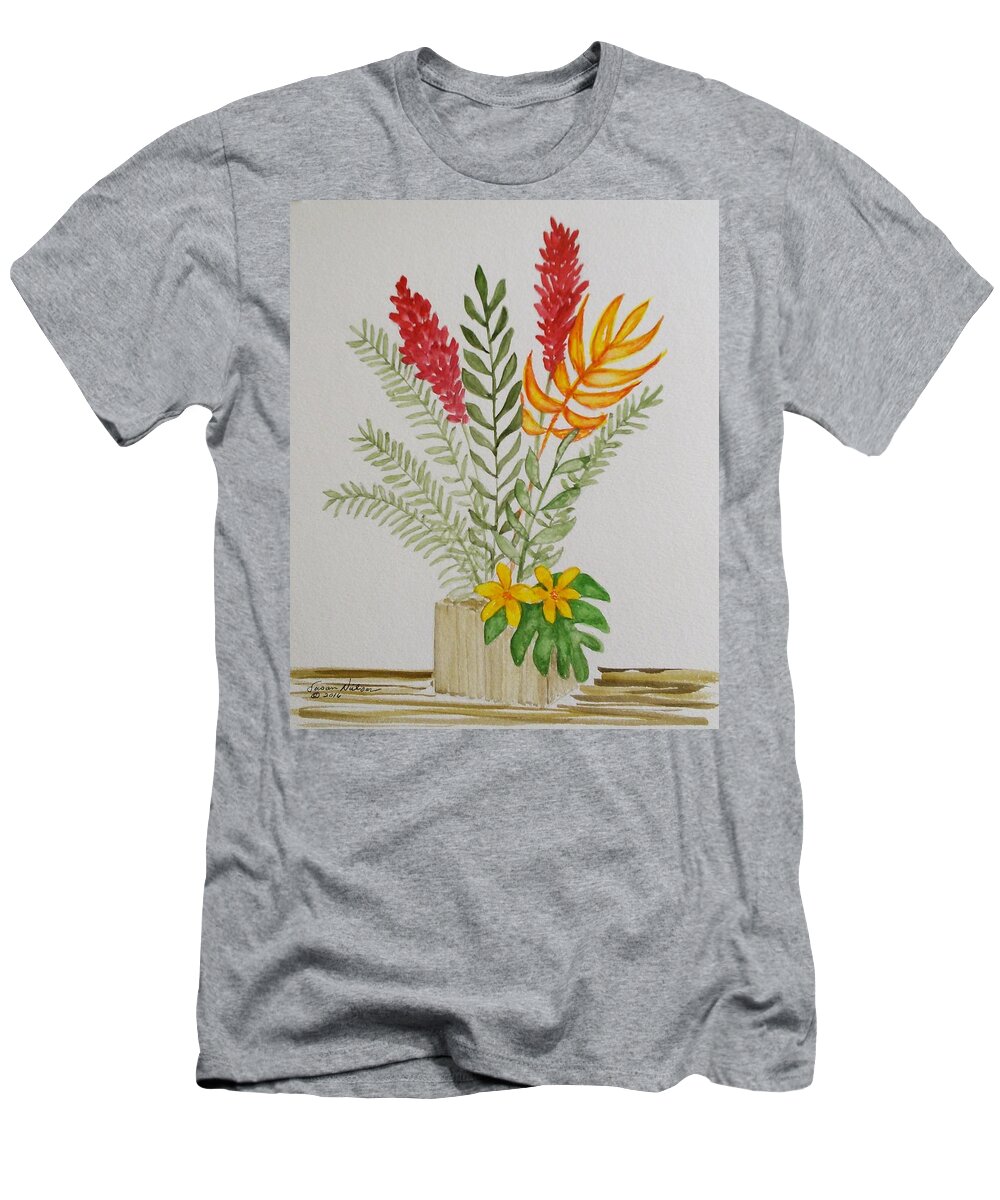 Tropical Flowers T-Shirt featuring the painting Tropicals by Susan Nielsen