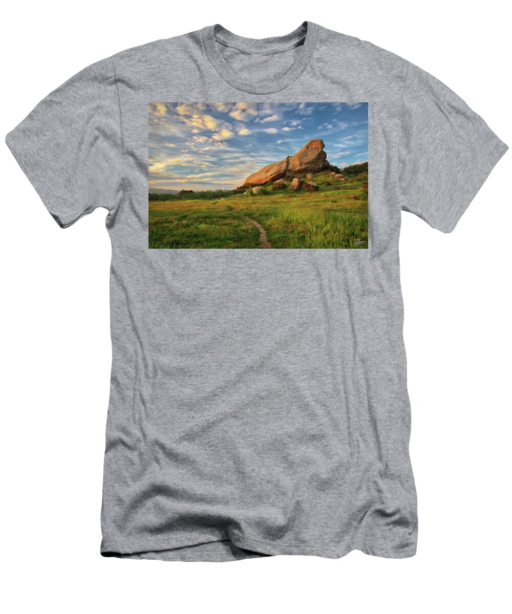 Turtle Rock T-Shirt featuring the photograph Turtle Rock At Sunset by Endre Balogh