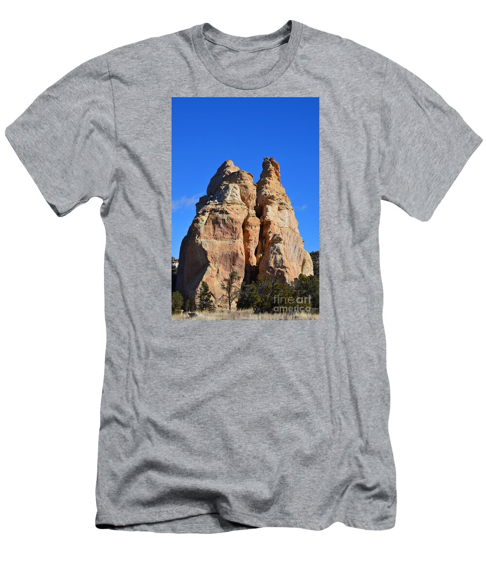 Southwest Landscape T-Shirt featuring the photograph Twin peaks by Robert WK Clark